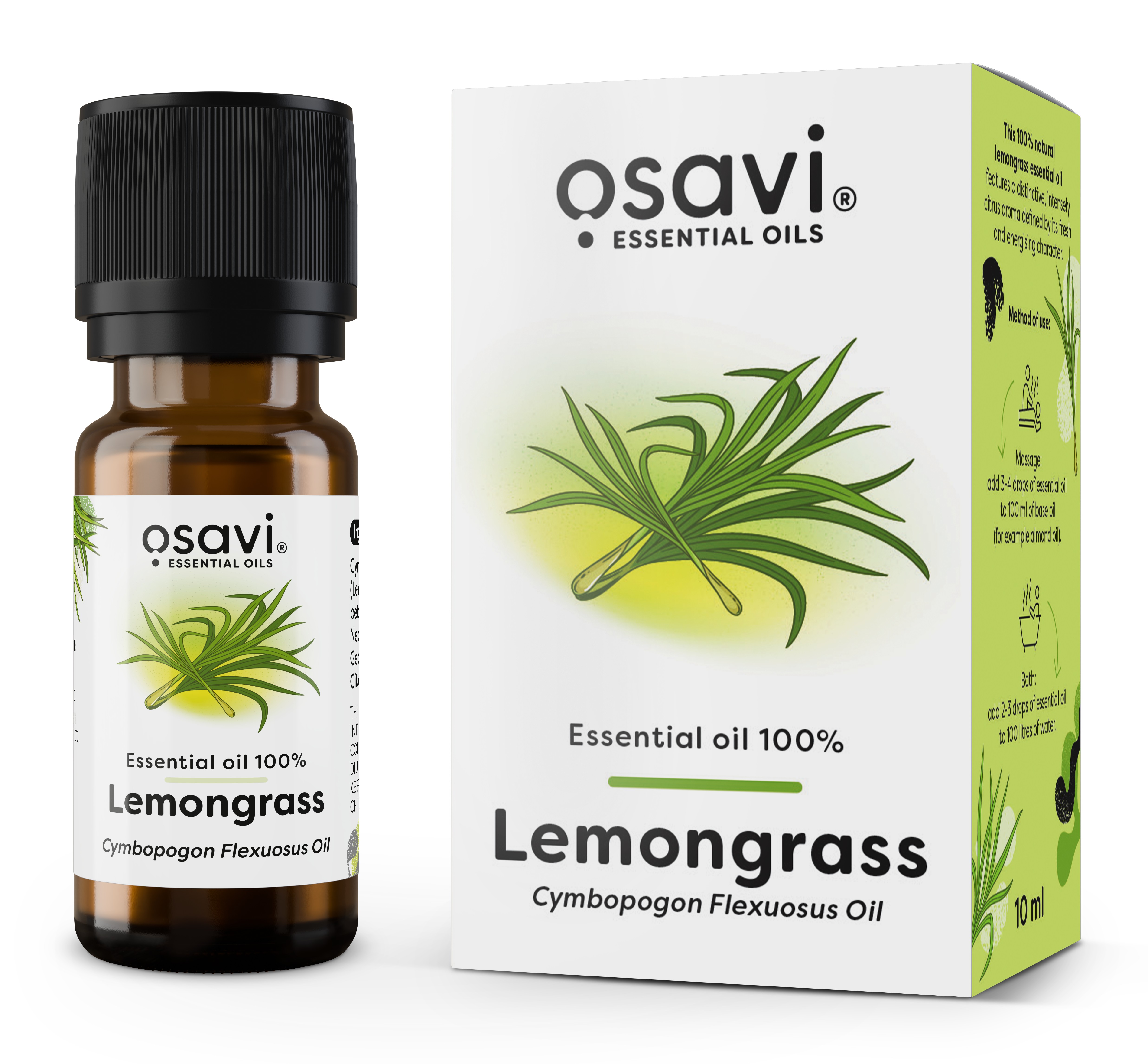 Essential Oil 100%, Lemongrass - 10 ml.