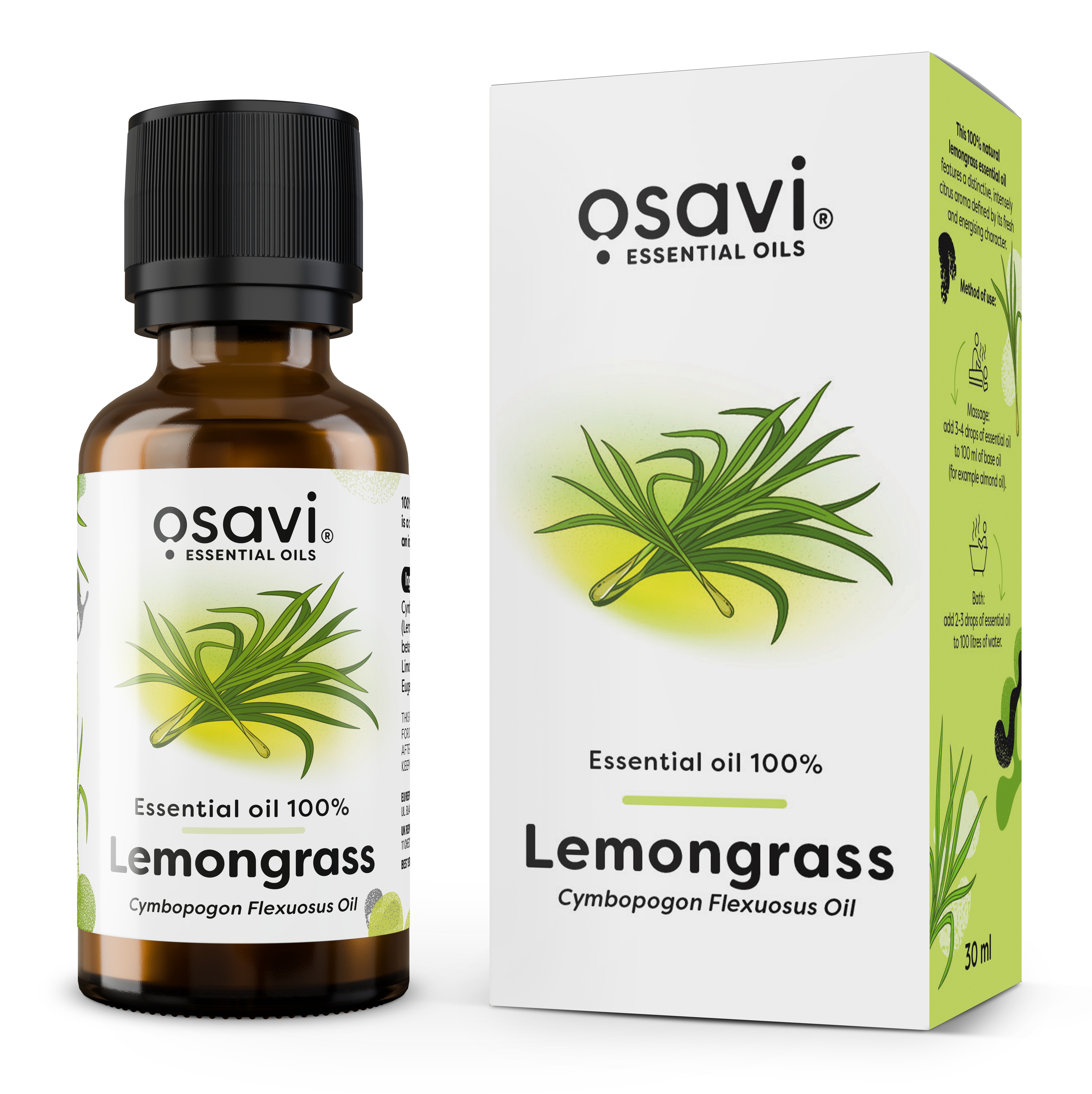 Essential Oil 100%, Lemongrass - 30 ml.