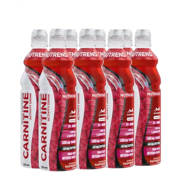 Carnitine Activity Drink with Caffeine, Sparkling Raspberry - 8 x 750 ml.