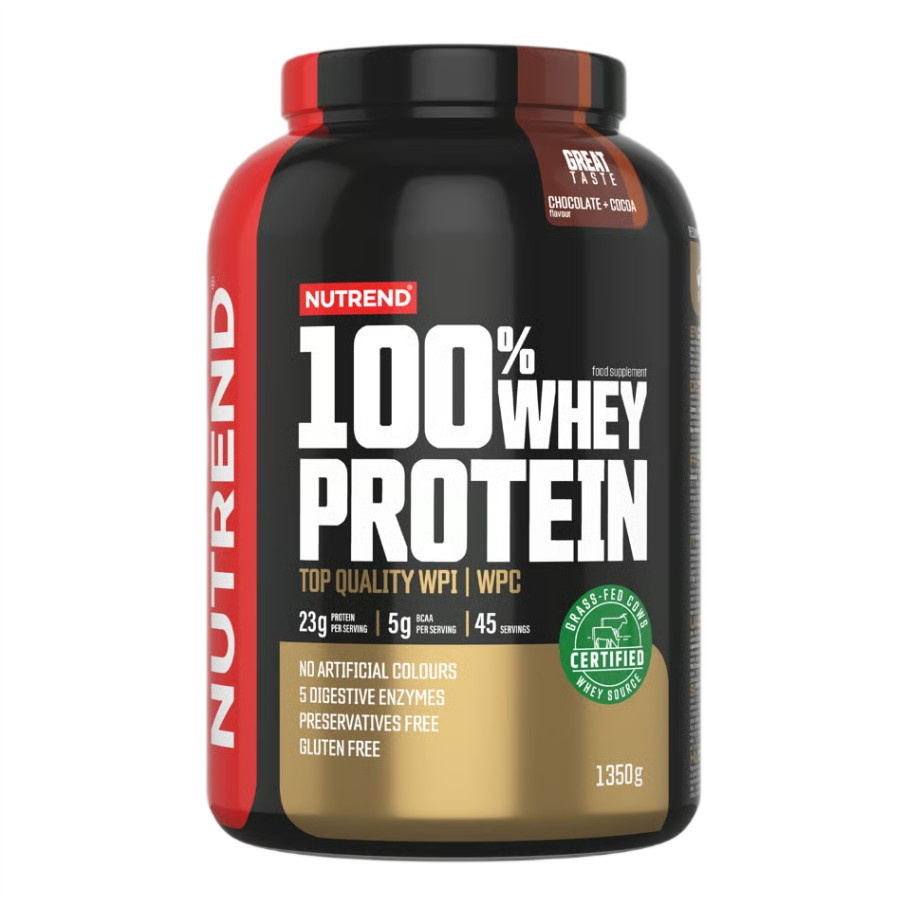 100% Whey Protein, Chocolate + Cocoa - 1350g