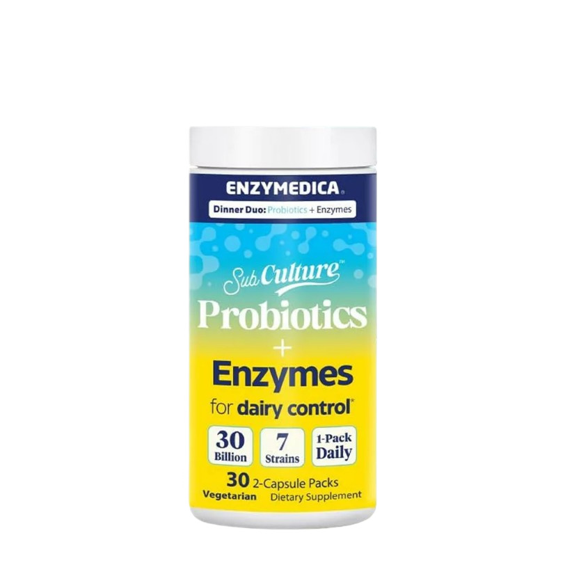 SubCulture Dinner Duo Probiotics + Enzyme for Dairy Control Packs - 30 x 2 vcaps
