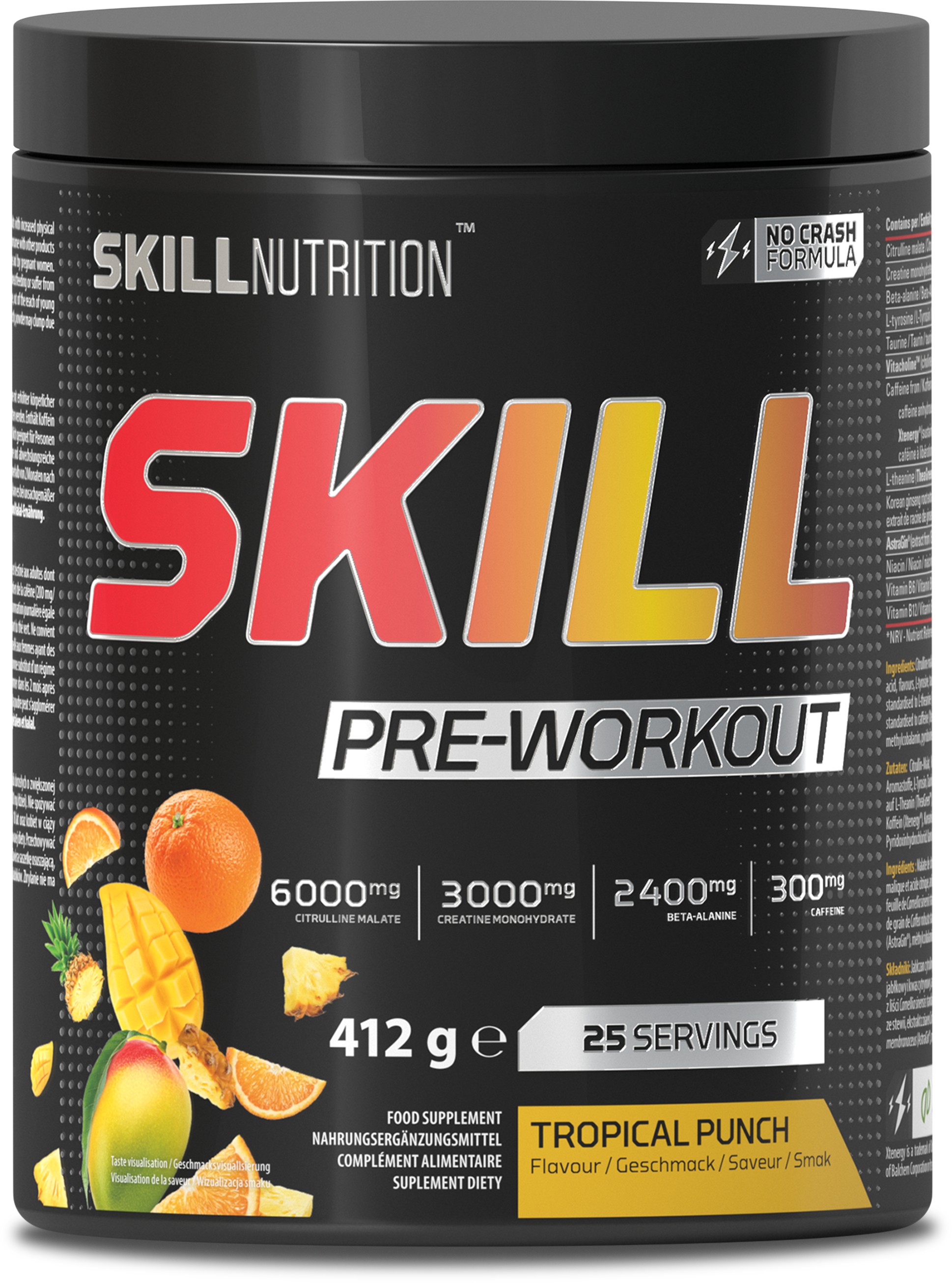 Skill Pre-Workout, Tropical Punch - 412g