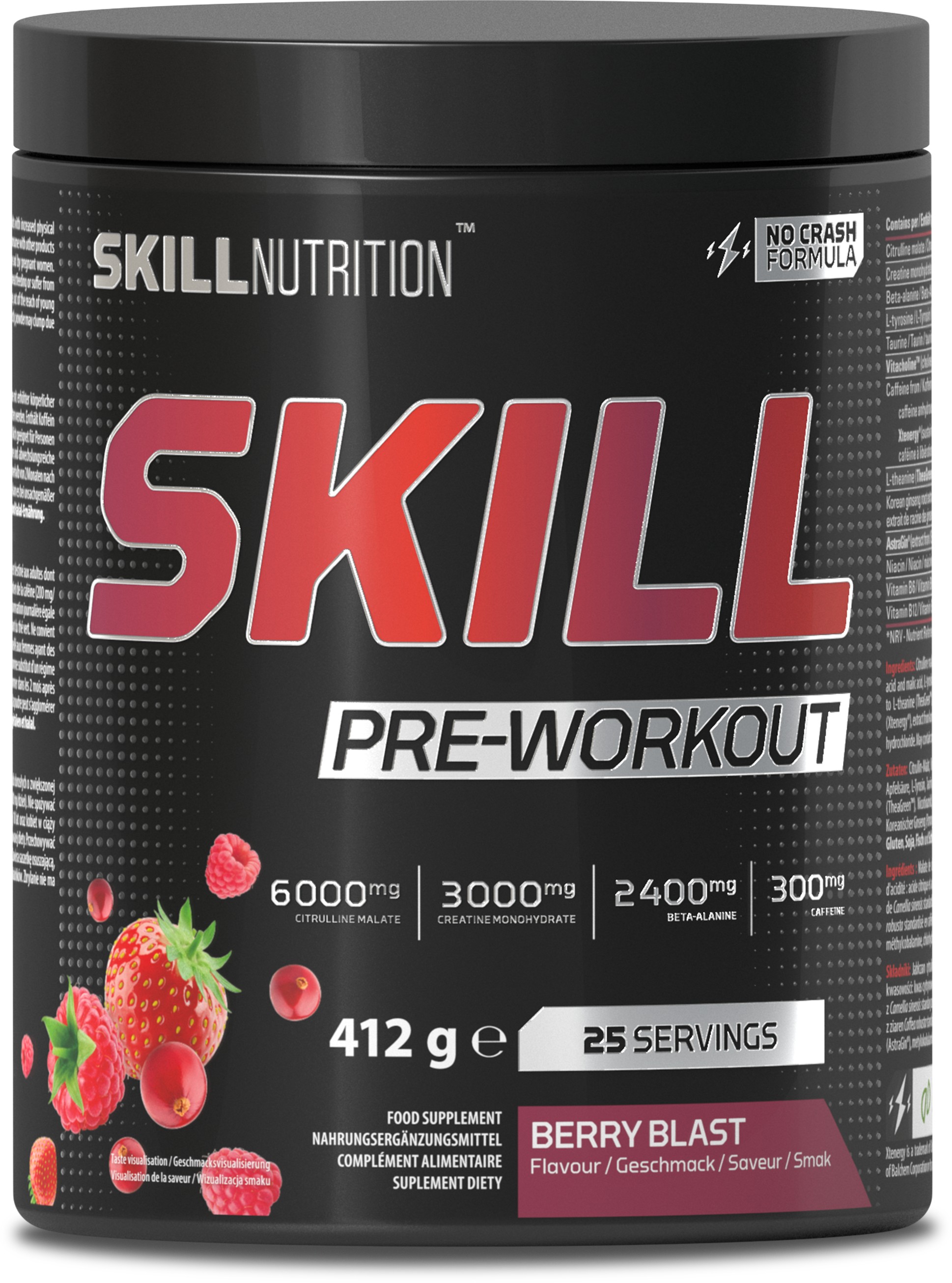 Skill Pre-Workout, Berry Blast - 412g