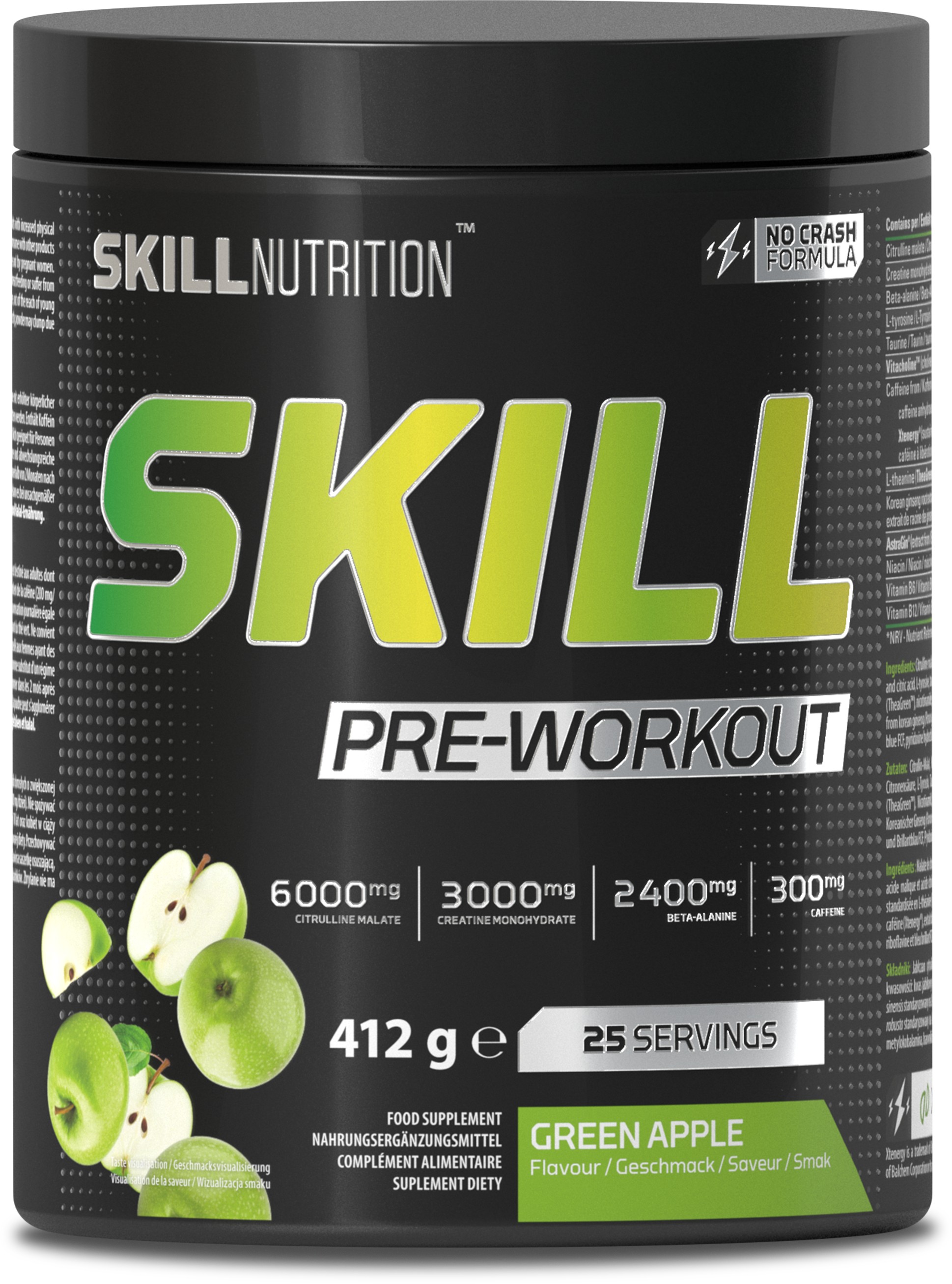 Skill Pre-Workout, Green Apple - 412g