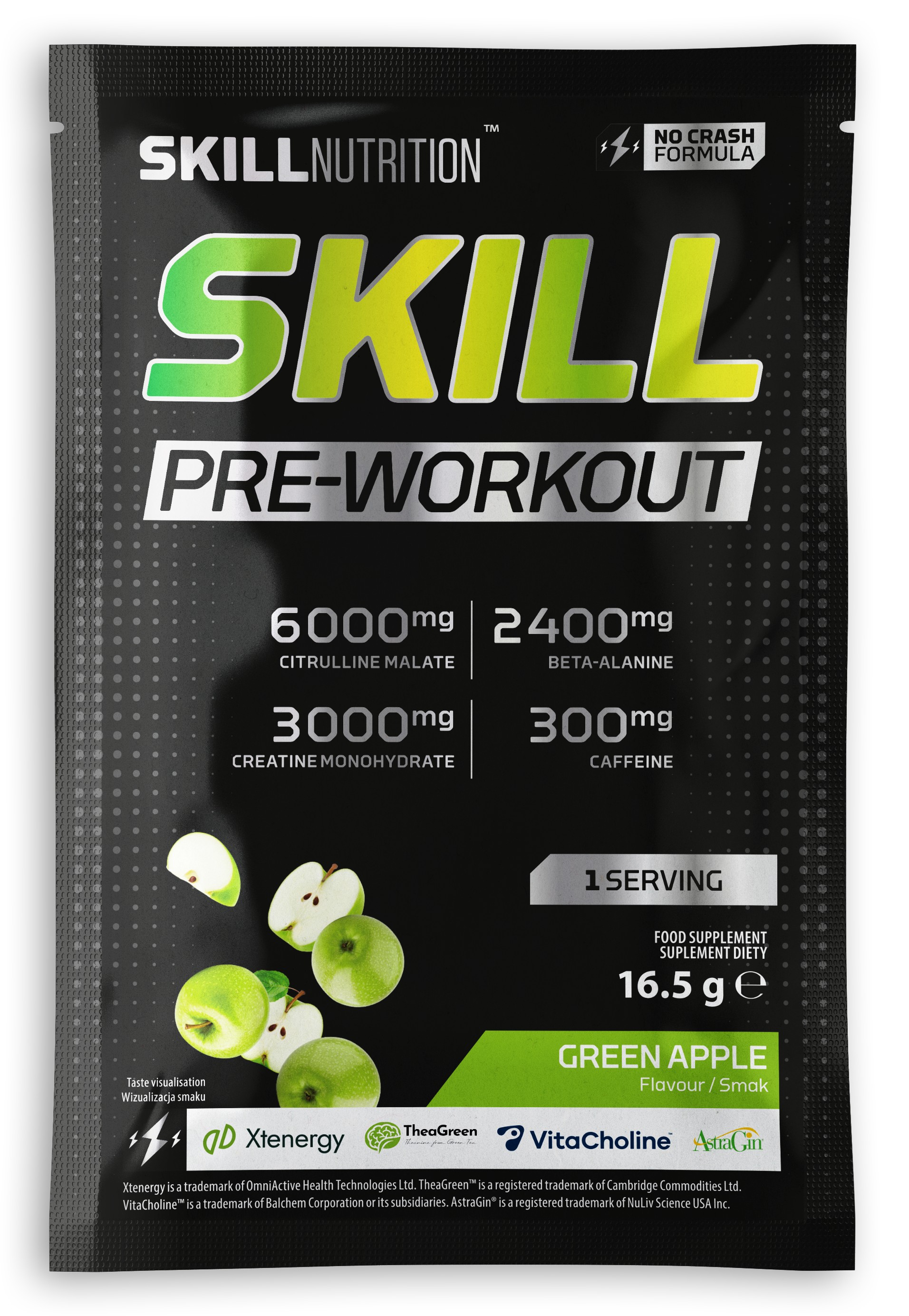 Skill Pre-Workout, Green Apple - 16.5g (1 serving)