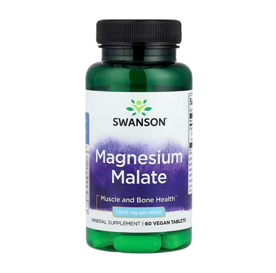 Magnesium Malate, 1000mg - 60 vegan tablets